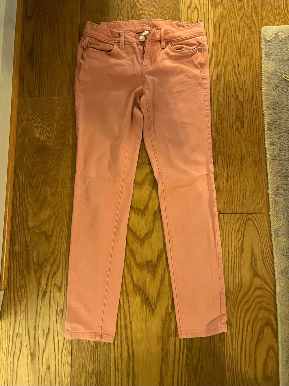 LOFT Coral-Peach Skinny Jeans